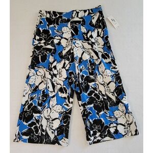 77 Park Tropical Floral‎ Wide-Leg Pants NWT Size L